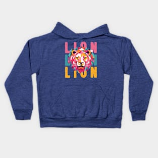 Cute Lion minimalist style art Kids Hoodie